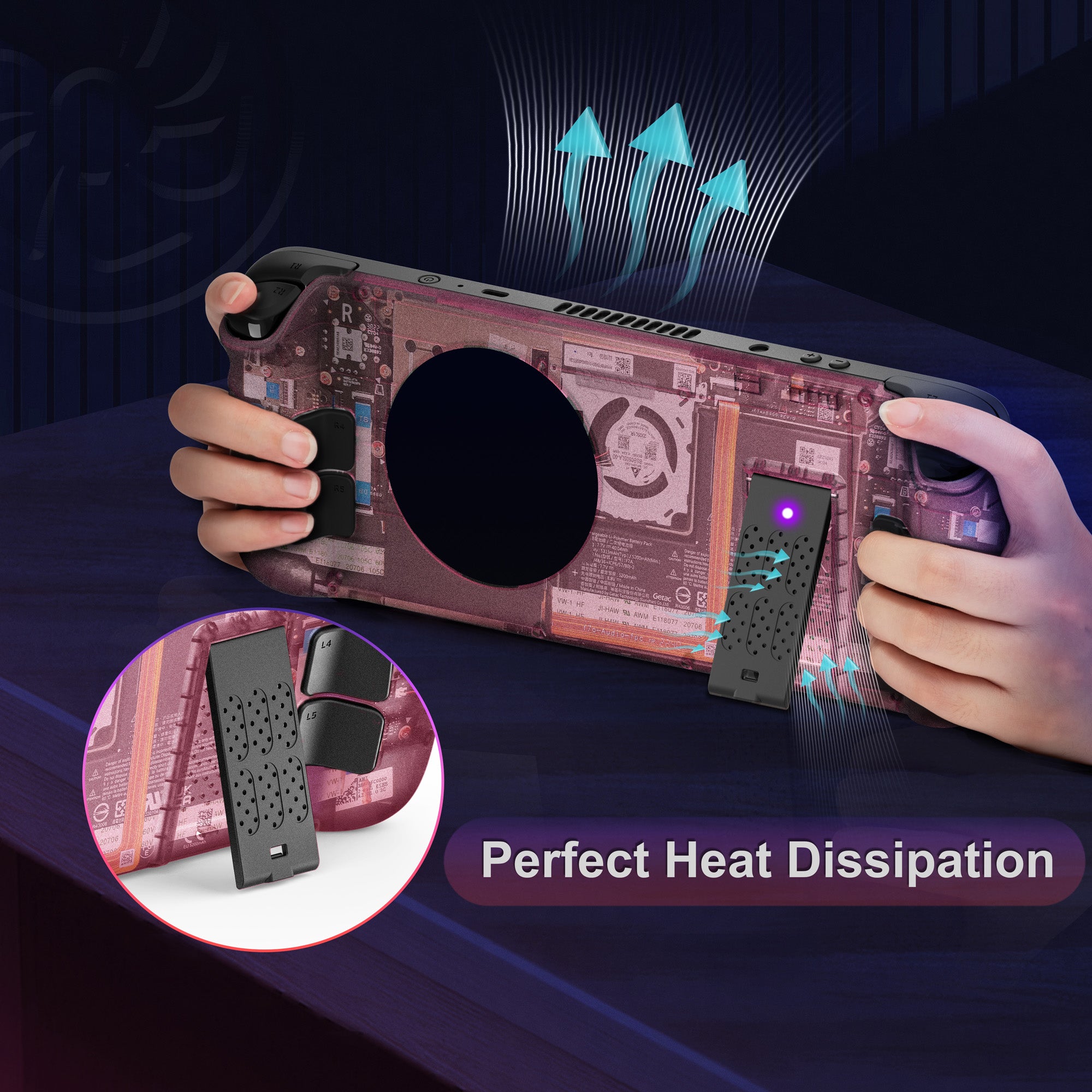 DEVASO For Steam Deck ABS Protective Case Heat Dissipation Game Console Back Cover with Kickstand DEVASO For Steam Deck ABS Protective Case Heat Dissipation Game Console Back Cover with Kickstand
